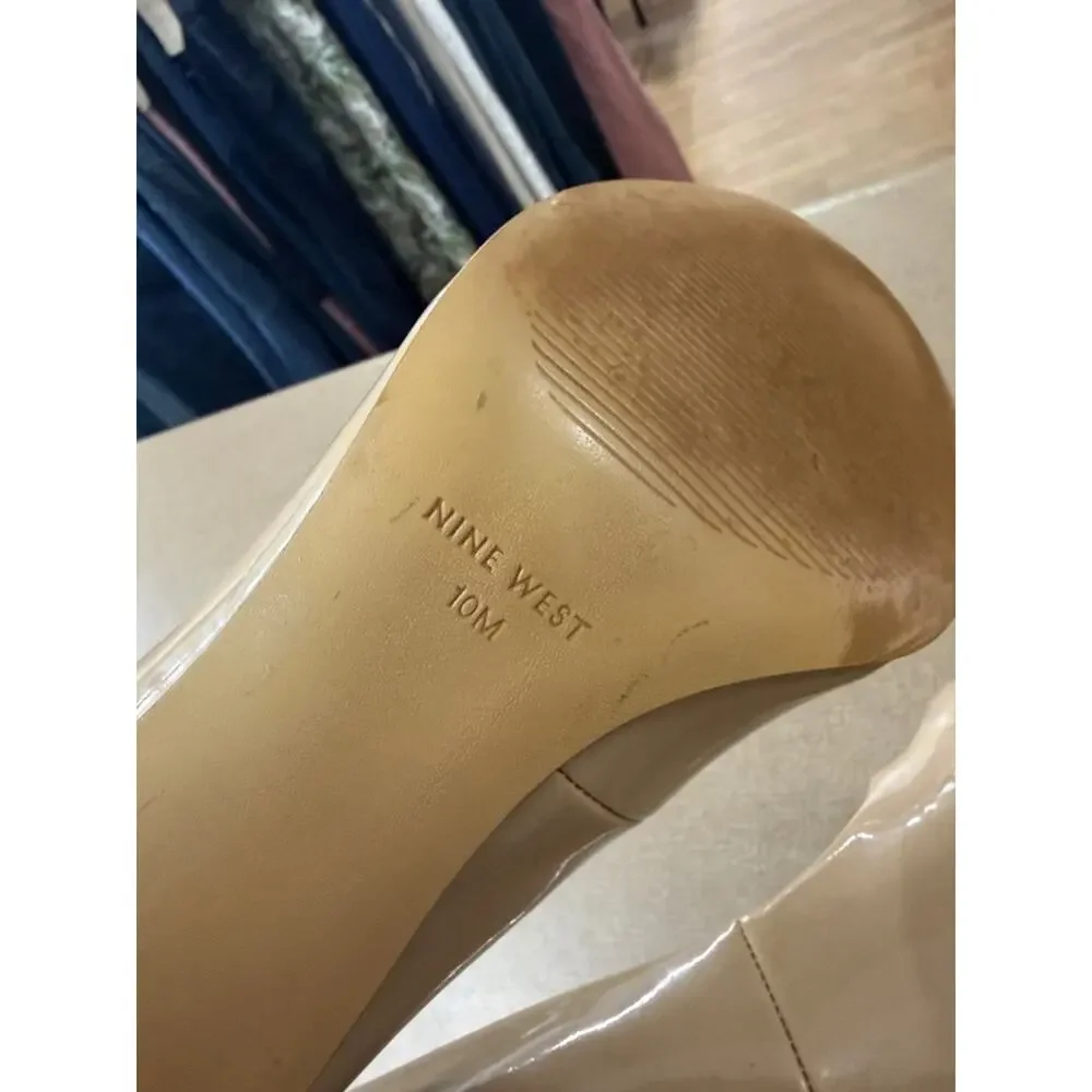 Nine West Ambitious Nude Patent Heels women's size 10